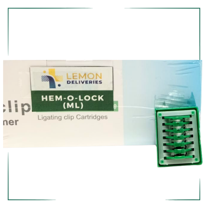 Caja Clip de Polimero Hem-o-lock M Verde,  A.M.R.C.N Quality Surgical - 14 pzas